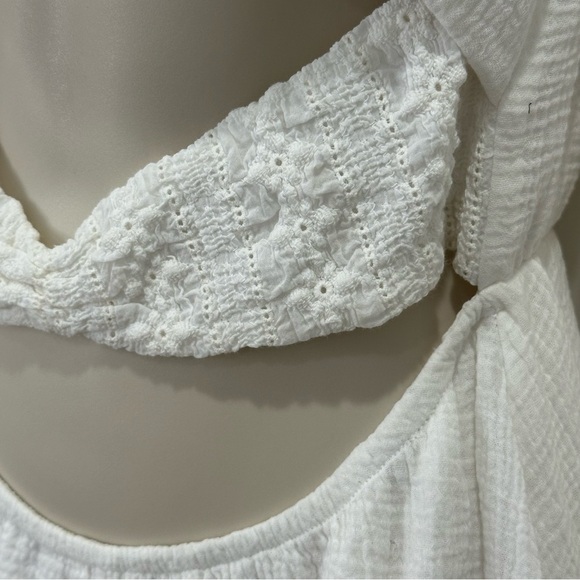 Majorelle Cambria Mini Dress White Cutout Long Sleeve Crochet Small Bridal Grad - Picture 7 of 12